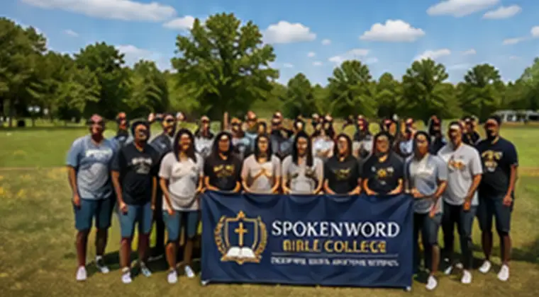 Bible College students gathered together outdoors